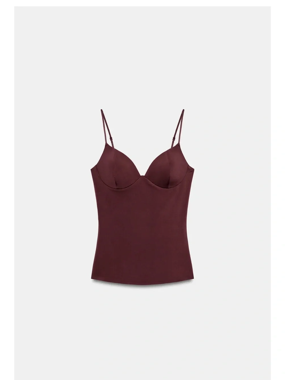 Zara Brown Spaghetti-Strap Tank Top